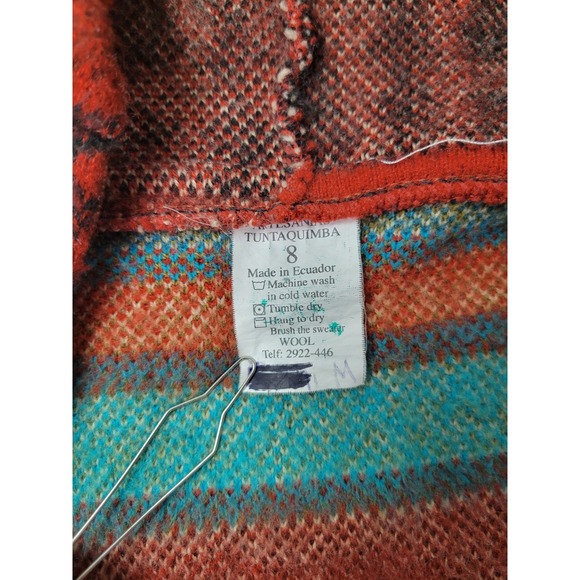 Artesanias Tuntaquimba Boys Youth Wool Eduadorian Hoodie Sweater Tribal Bear 8 - Picture 9 of 13